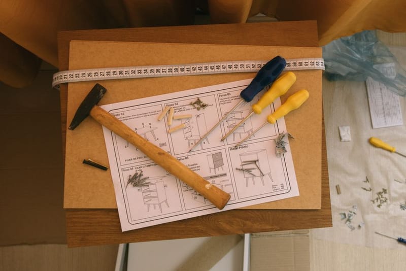 Compact cordless screwdriver used for flat-pack furniture